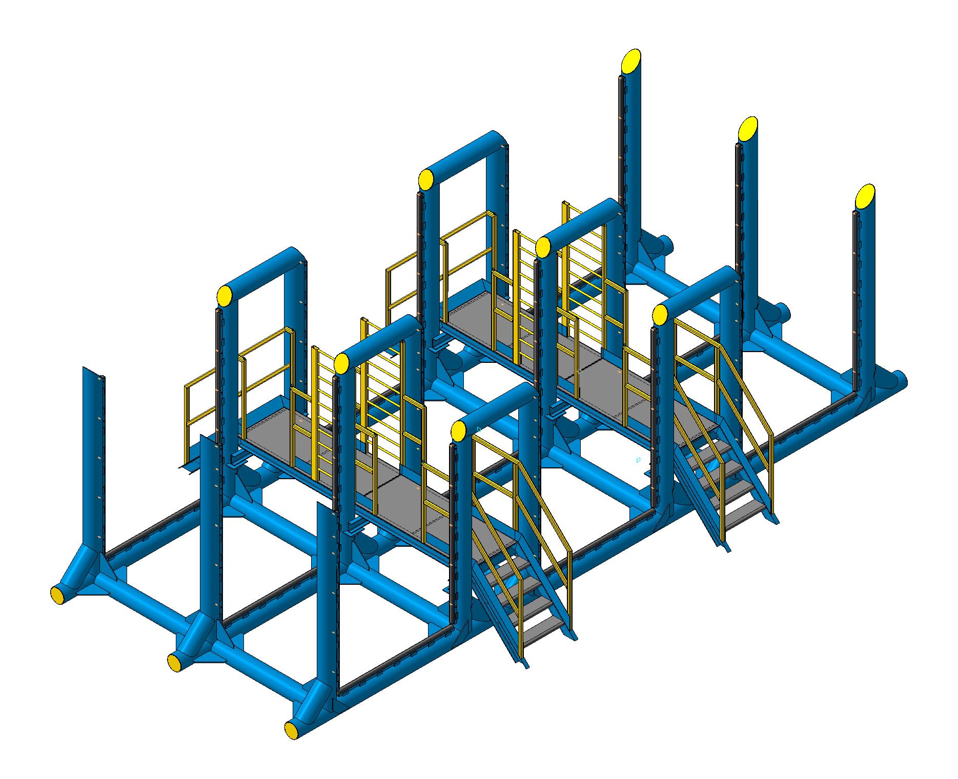 Pipe rack管廊梯架模型3D图纸 STP格式